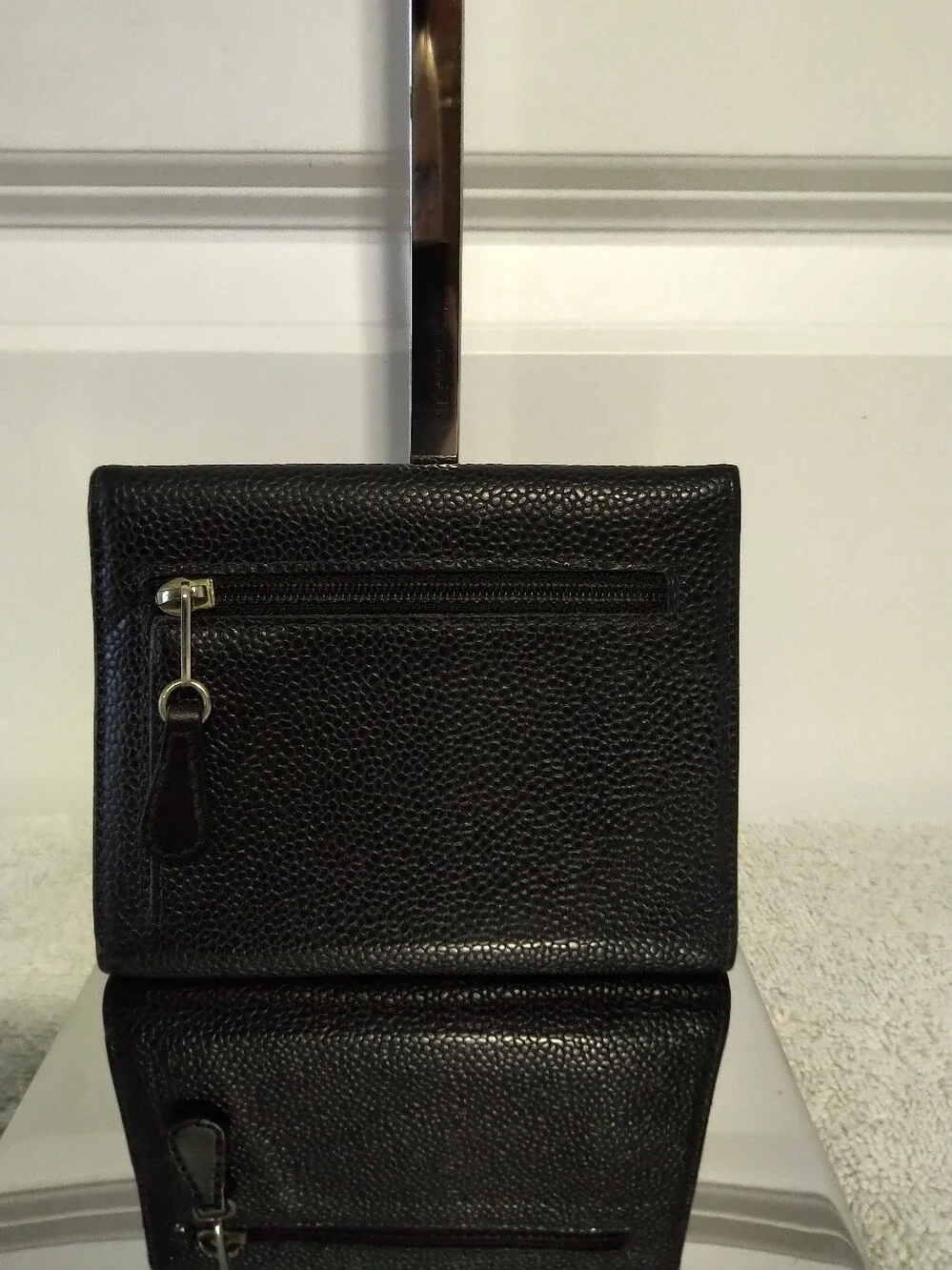 Authentic CHANEL Vintage Black Caviar Leather Wallet